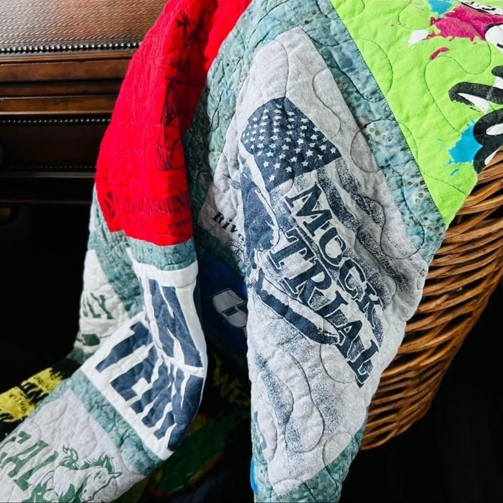 55”x55” CalPoly Beautiful Handmade Quilt, Quilted Throw ,picnic quilt.